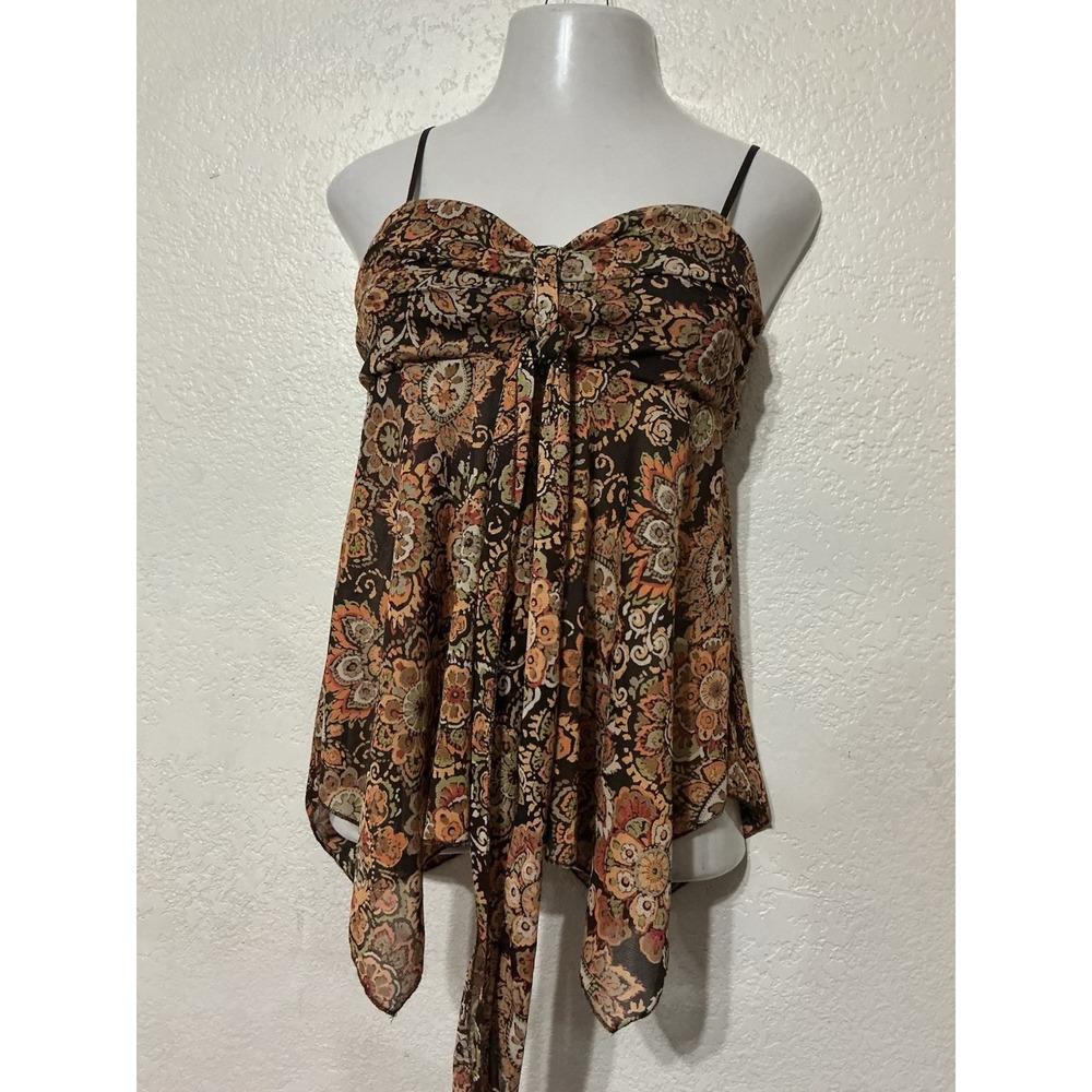 Vintage Y2K Whimsigoth Fairy Top Self Esteem USA Floral Tank Fairy Grunge Large